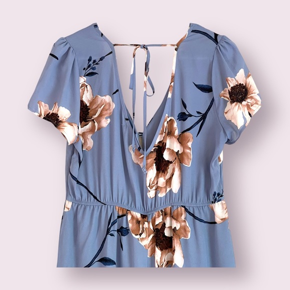 Trixxi Clothing Company Blue Floral Maxi Swing Dress - Picture 10 of 11